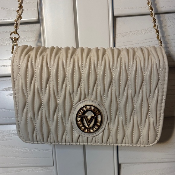 Valentino Orlandi White Purse with Vegan Leather and WAVEY Texture- BNWT - Picture 1 of 5